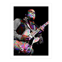 Freddie King American Blues Guitarist Colorful (Print Only)
