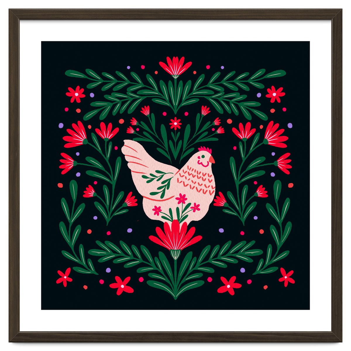 Blooming Chicken Green And Red