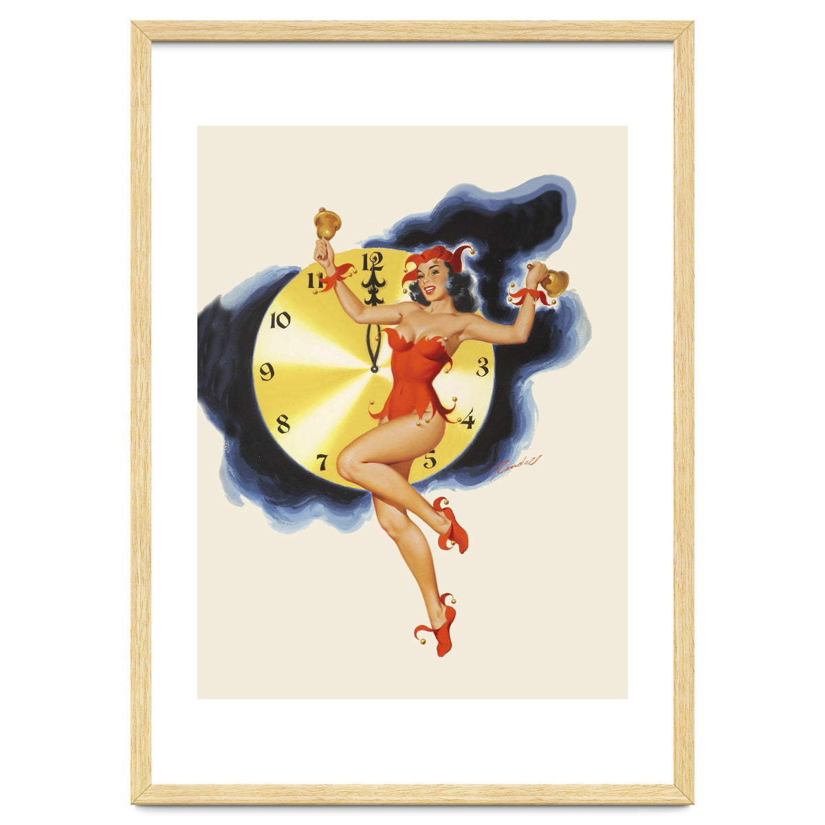 Pinup Girl Celebrating New Year