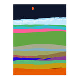 Iceland, Abstract Nature Travel Landscape, Eclectic Rainbow Retro Concept, Colorful Boho Modern Contemporary (Print Only) thumbnail