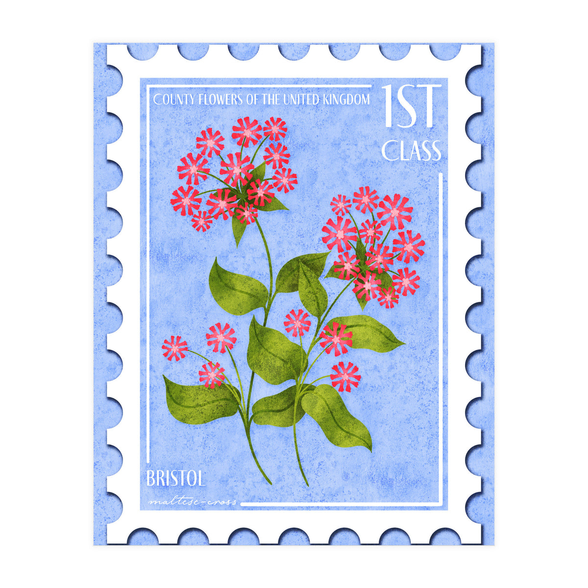 Bristol Maltese Cross Postage Stamp (Print Only)