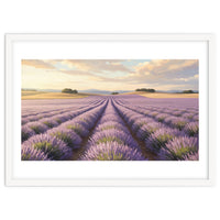 Provençal Sunset: Lavender Field Landscape