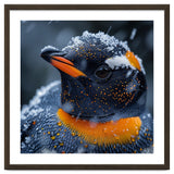 Close Up Penguin In Snow With Water Droplets thumbnail