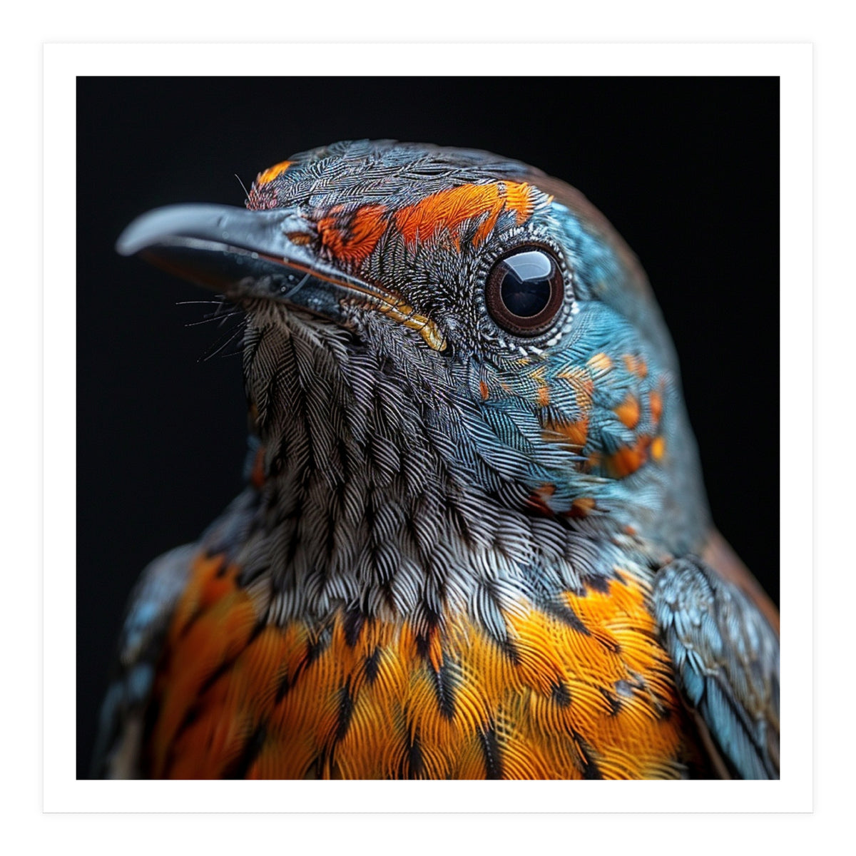 Close Up Of A Colorful Exotic Bird Head (Print Only)