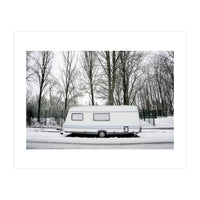Travel Trailer in the snow road (Print Only)