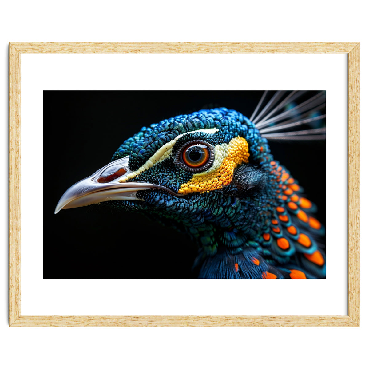 Close Up Of A Peacock Bird Head Eye