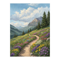 Serene Alpine Path Through Summer Wildflowers (Print Only)