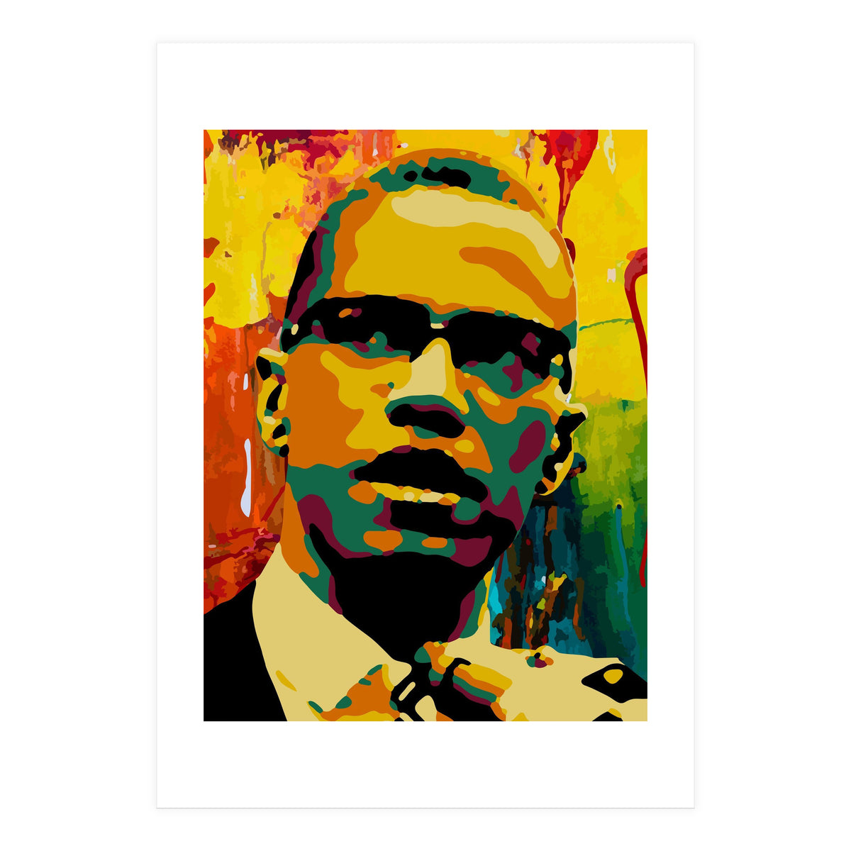 Malcolm X Colorful Abstract Art 2 (Print Only)