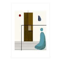 Solitude & Reflection, Abstract Concept Art, Meditation Rustic Eclectic Minimalism, Scandinavian Neutral (Print Only)