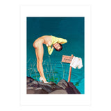 Sexy Pinup Girl With No Swimming Sign (Print Only) thumbnail
