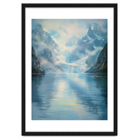 Ethereal Descent: The Glimmering Silence of the Ancient Glacial Fjord