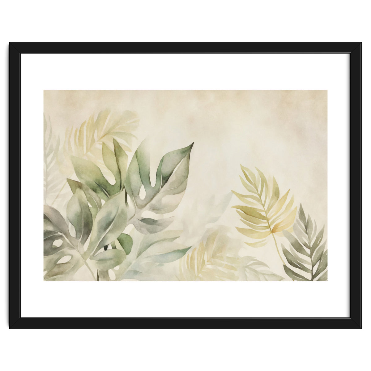 Gentle Leaf Tropical Whispers Watercolor Green