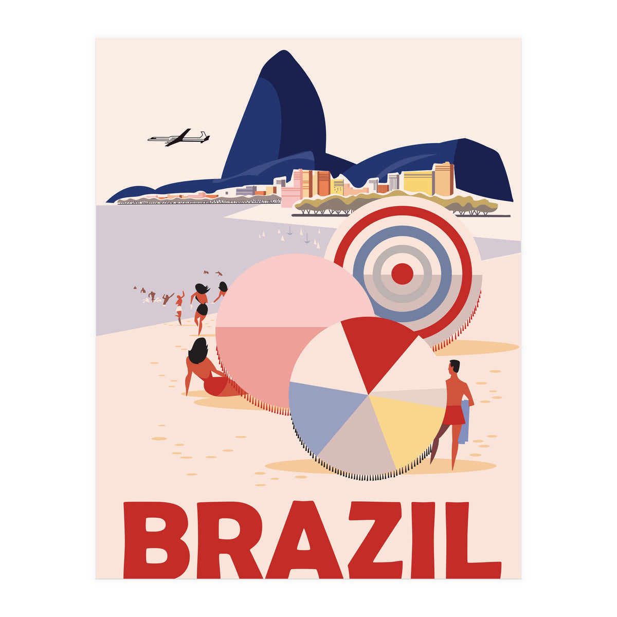 Brazil, Beach, Sao Paulo, City (Print Only)