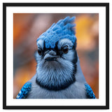 Close Up Blue Jay Bird With Detailed Feathers thumbnail