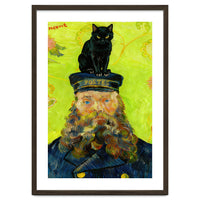 Black Cat on the Postman’s Hat, Van Gogh Inspired Painting