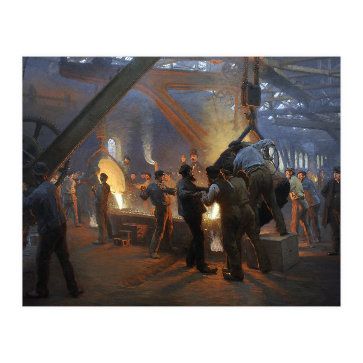 Peder Severin Kroyer (1851-1909). Danish painter. The Iron Foundry, Burmeister & Wain, 1885. (Print Only)