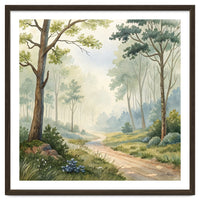Atmospheric Forest Watercolor Painting
