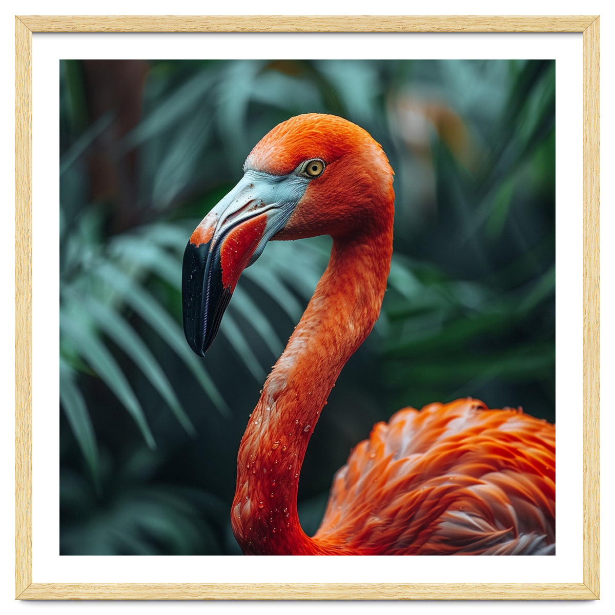 Close Up Of A Vibrant Orange Flamingo Bird