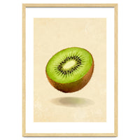 Kiwi Slice, Watercolor Fruit, Fresh Green Art