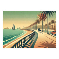 Vintage Coastal Promenade Poster (Print Only)