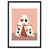 A House Made Of Cards, Relationship Concept Painting, Illustration Playing Cards, Spade Heart Eclectic Bohemian Contemporary thumbnail