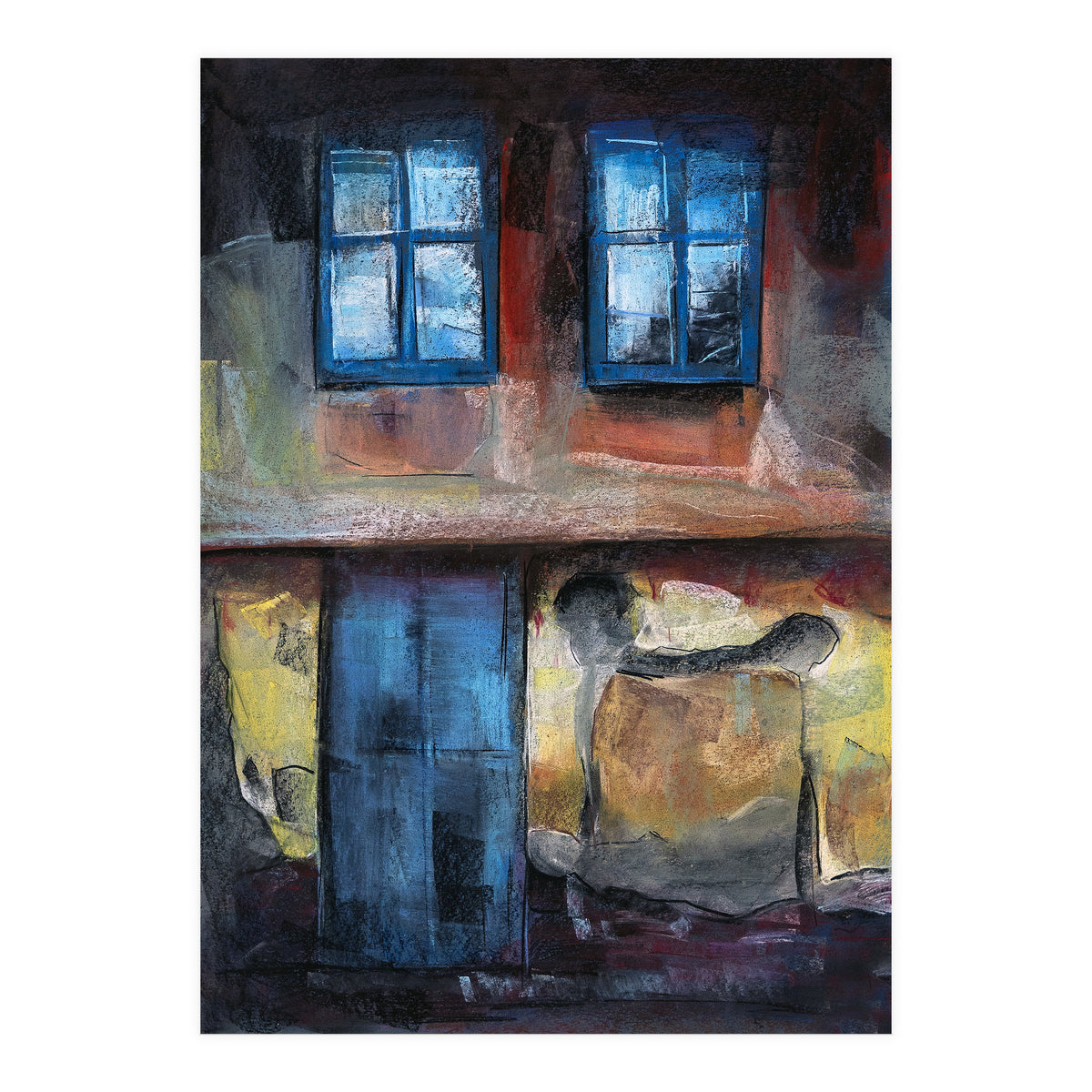 Pastel impression of an old house facade (Print Only)