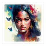 Azure Butterflies Hindu Portrait (Print Only) thumbnail