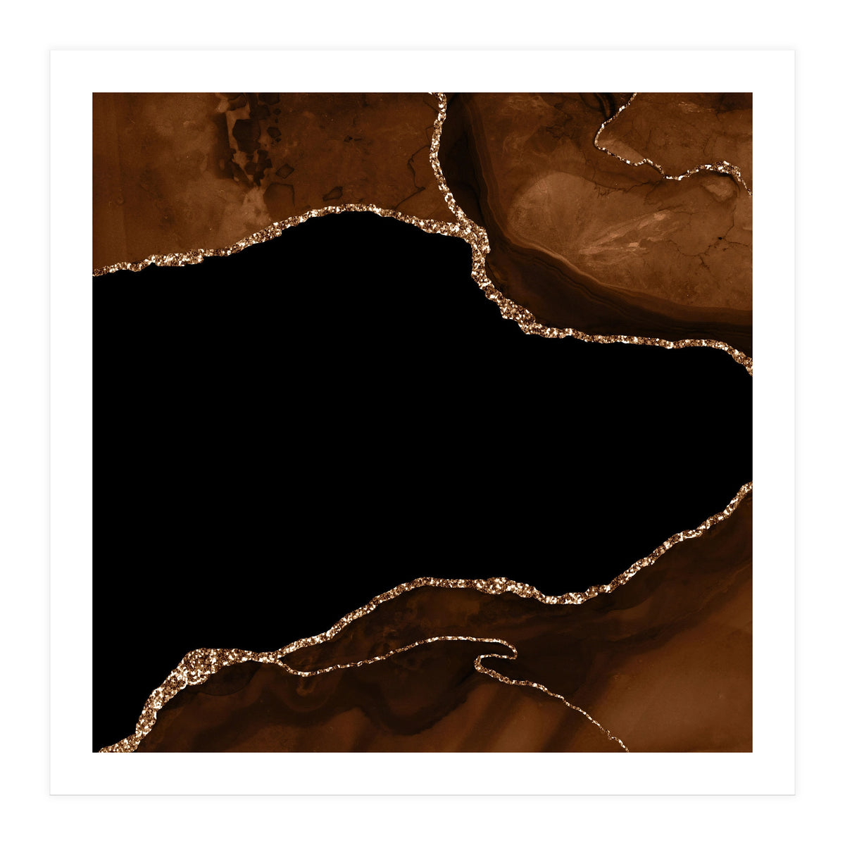 Brown & Gold Agate Texture 04 (Print Only)
