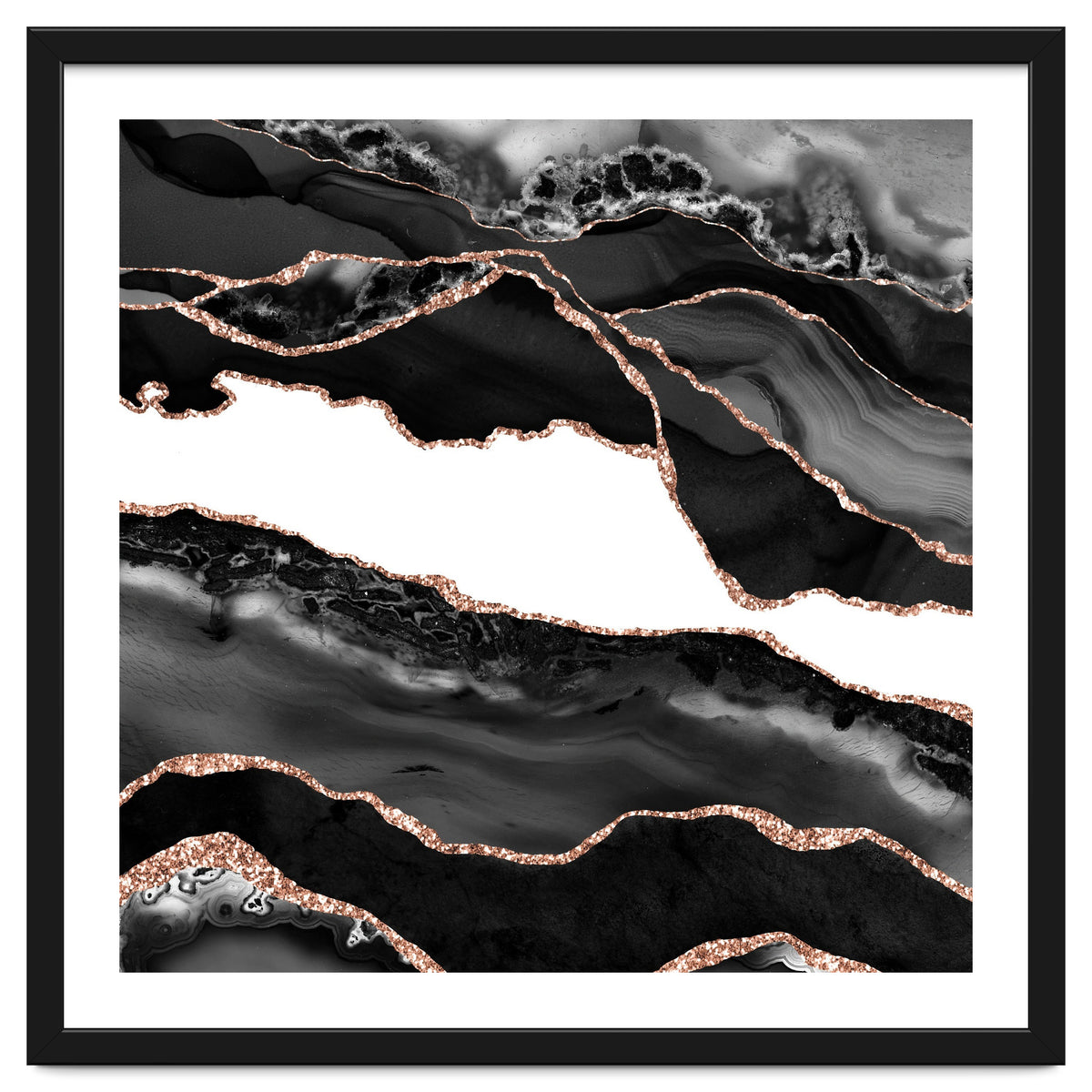 Black & Rose Gold Agate Texture 06
