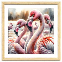 Watercolor Flamingos