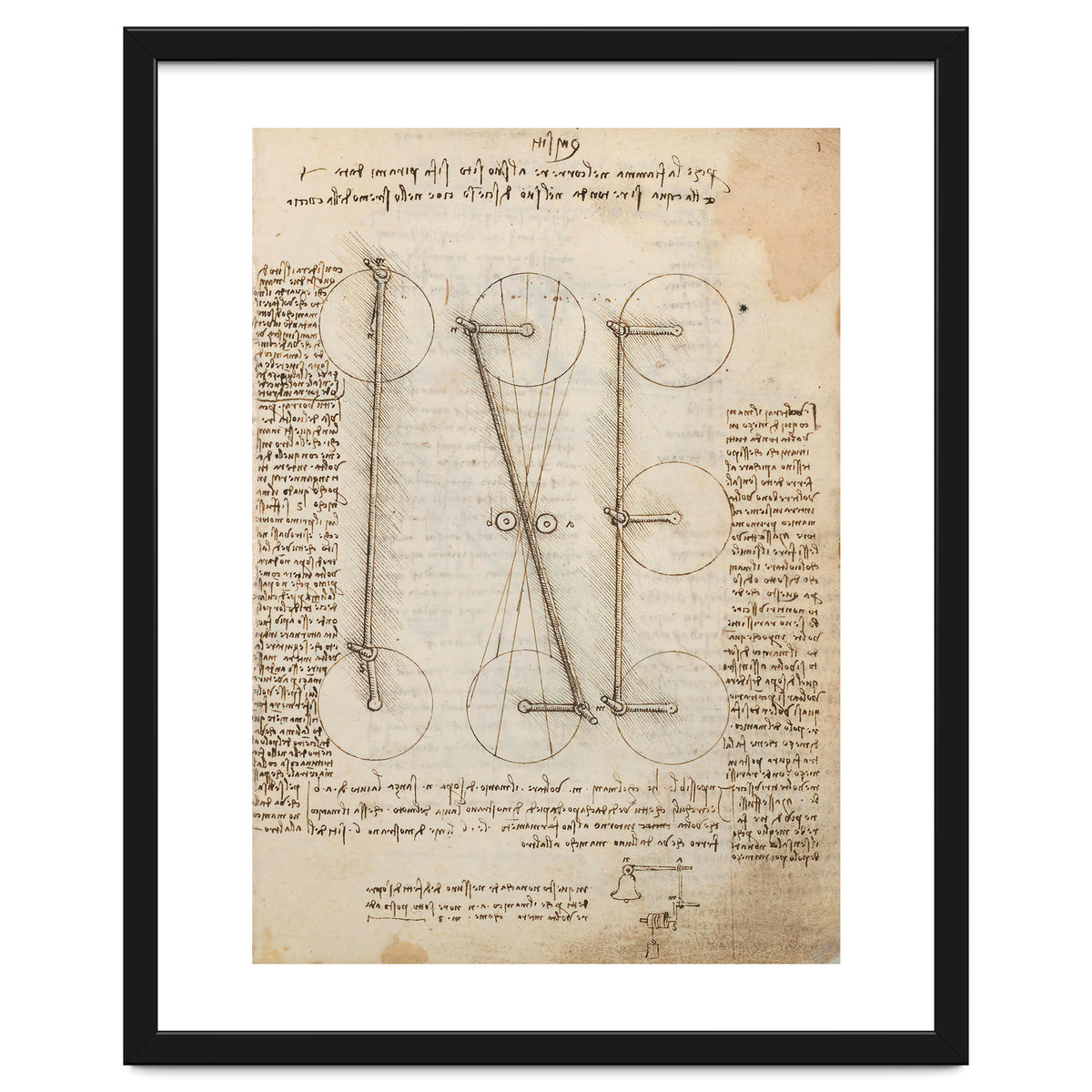 Folio f 1r. Codex Madrid I (Ms. 8937) "Treaty of statics and mechanics", 192 folios with 384 page...