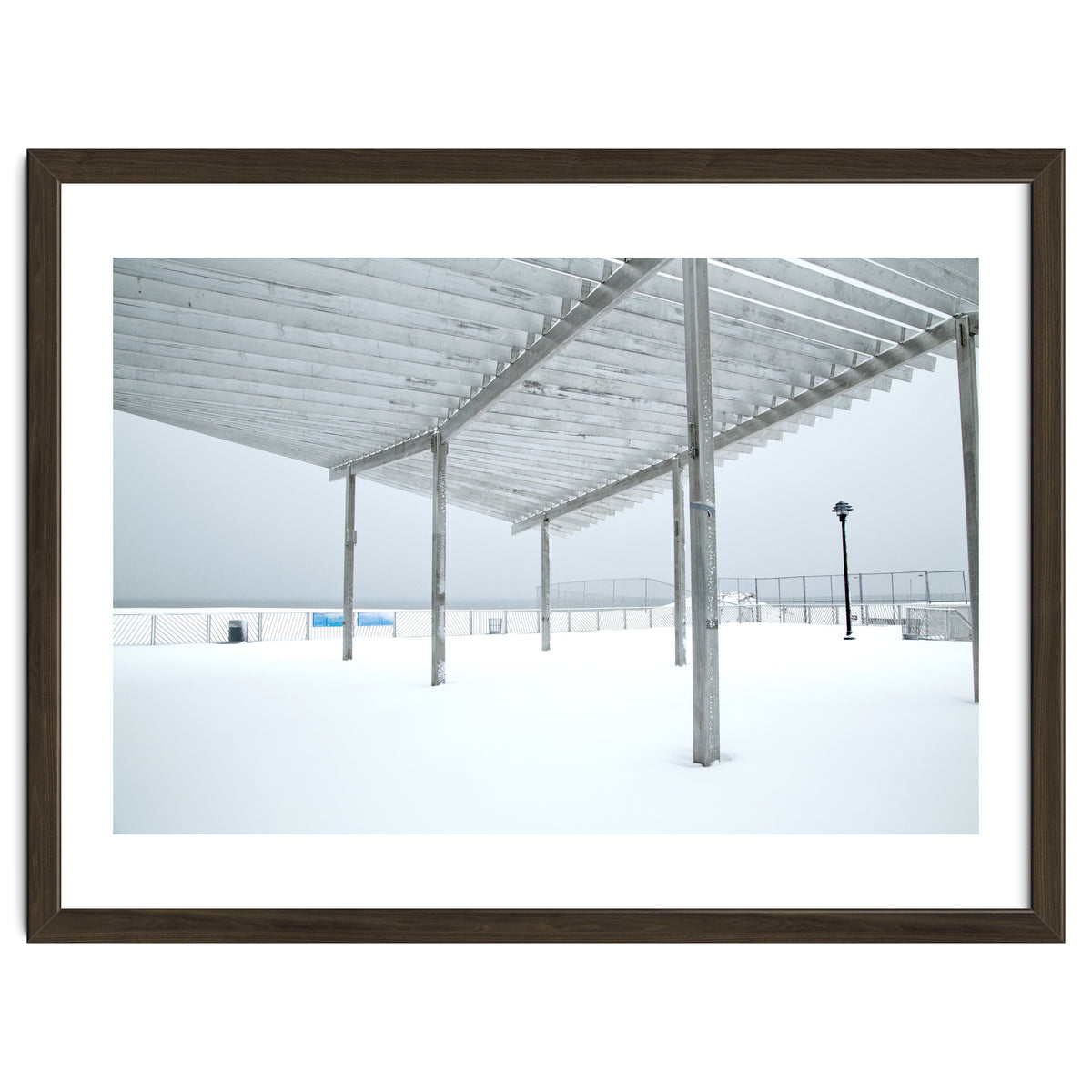 Sunshade site in the winter beach