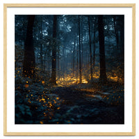 Enchanted Midnight Forest with Glowing Fireflies