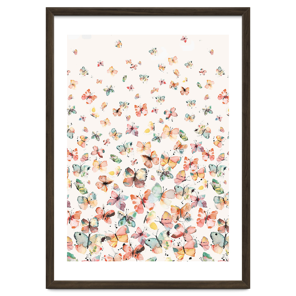 Watercolor Spring Butterflies Apricot