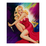 Pinup Girl With A Knife In Self Defense Pose (Print Only) thumbnail