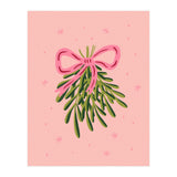 Mistletoe And Pink Bow (Print Only) thumbnail
