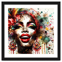 Brazilian Carnival Watercolor Portrait