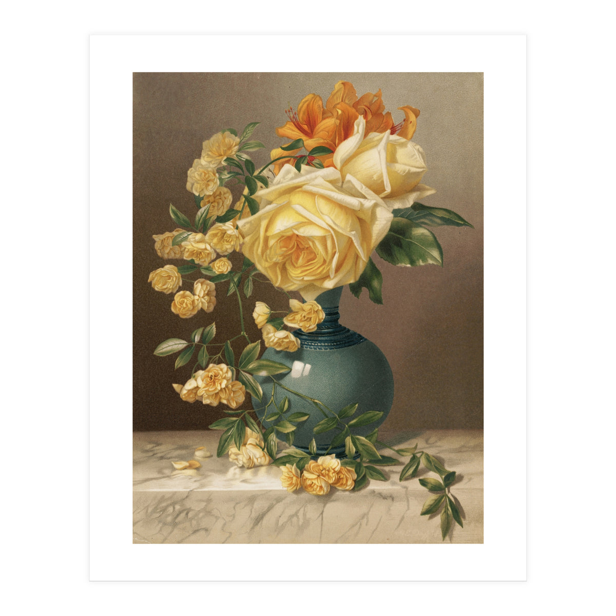 William Duffield – Marchal Niel Roses (1883) Botanical Floral Print (Print Only)