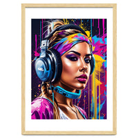 Girl In Headphones, Graffiti