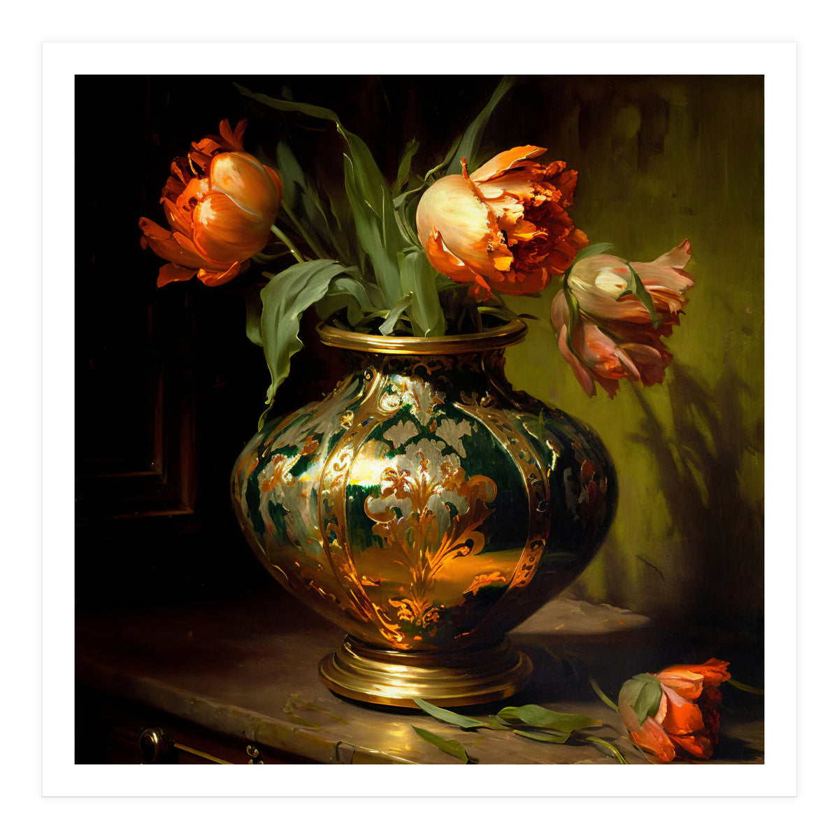 Orange Parrot Tulips (Print Only)