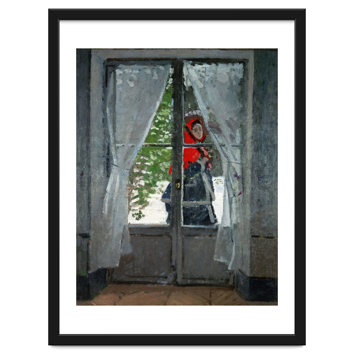 Mme. Monet with a red hat called &quot; The Red Kerchief&quot, ca. 1870.