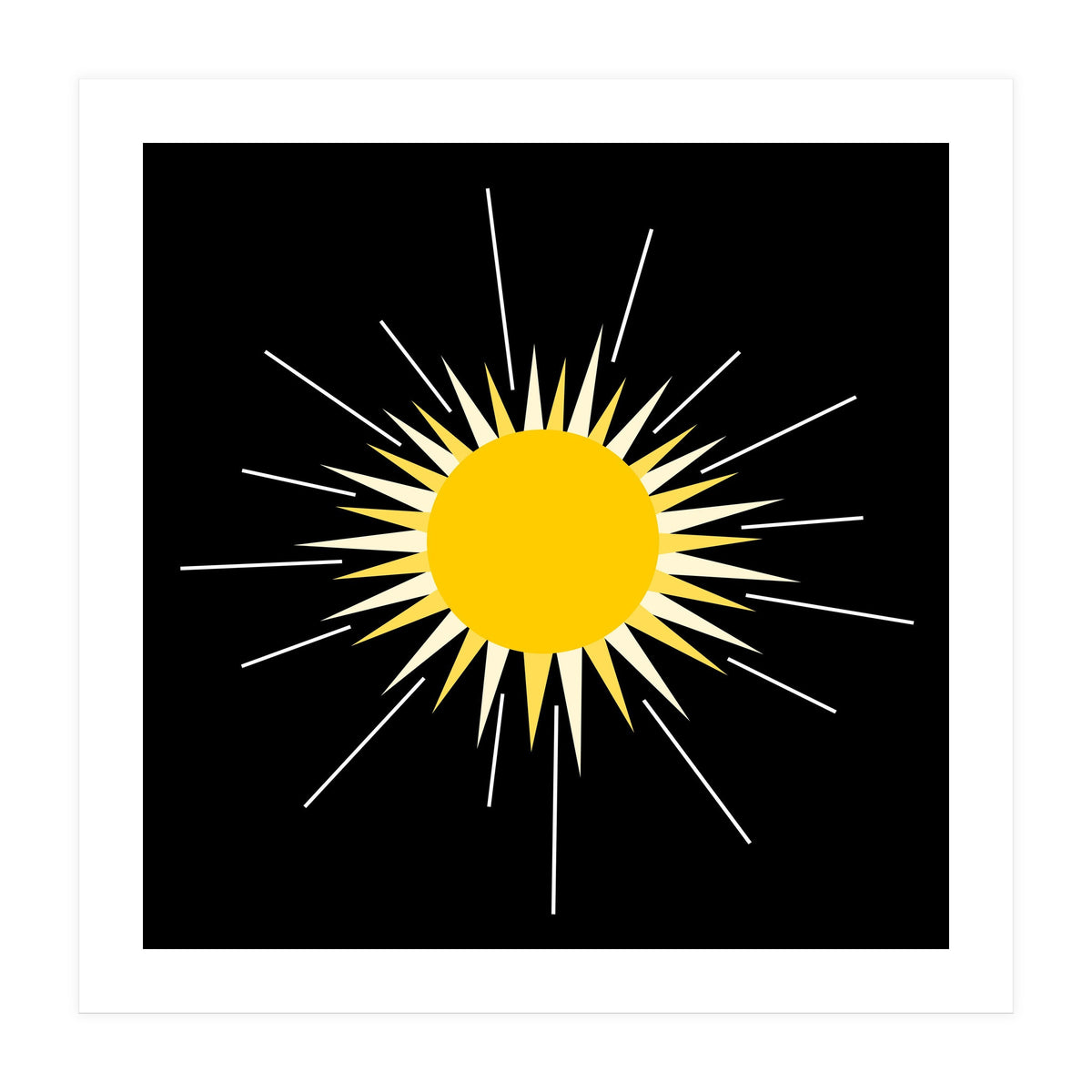 Yellow Bright Radiant Shinning Sun (Print Only)