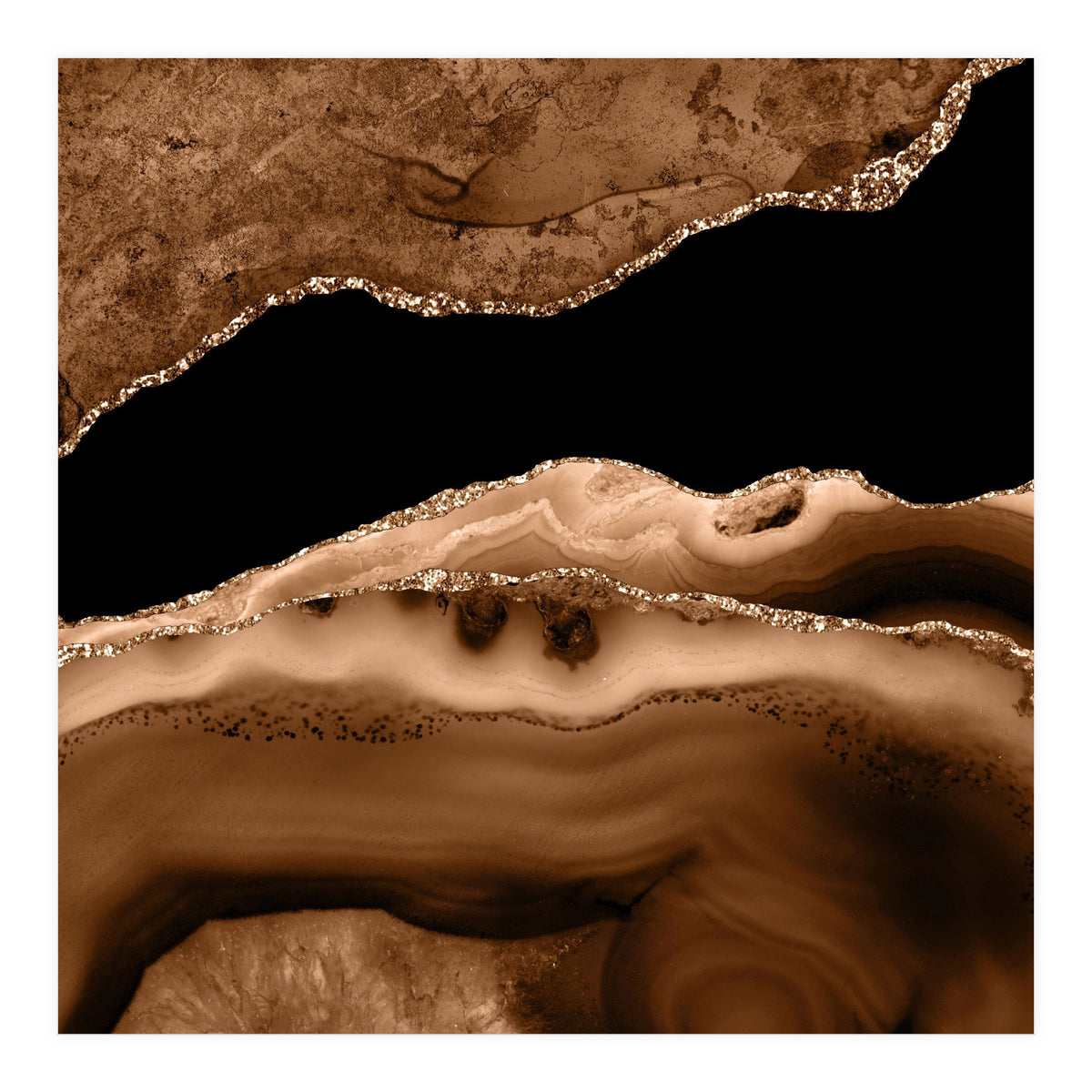 Brown & Gold Agate Texture 13 (Print Only)