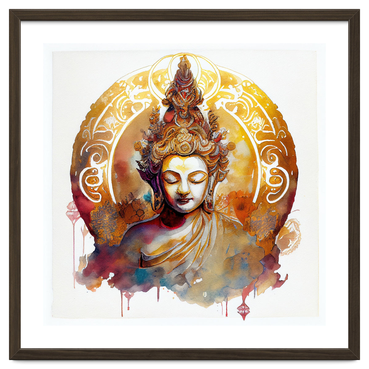 Golden Halo Buddha Portrait