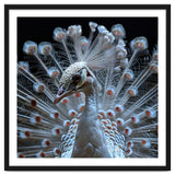 Albino Peacock Displaying White Feathers thumbnail