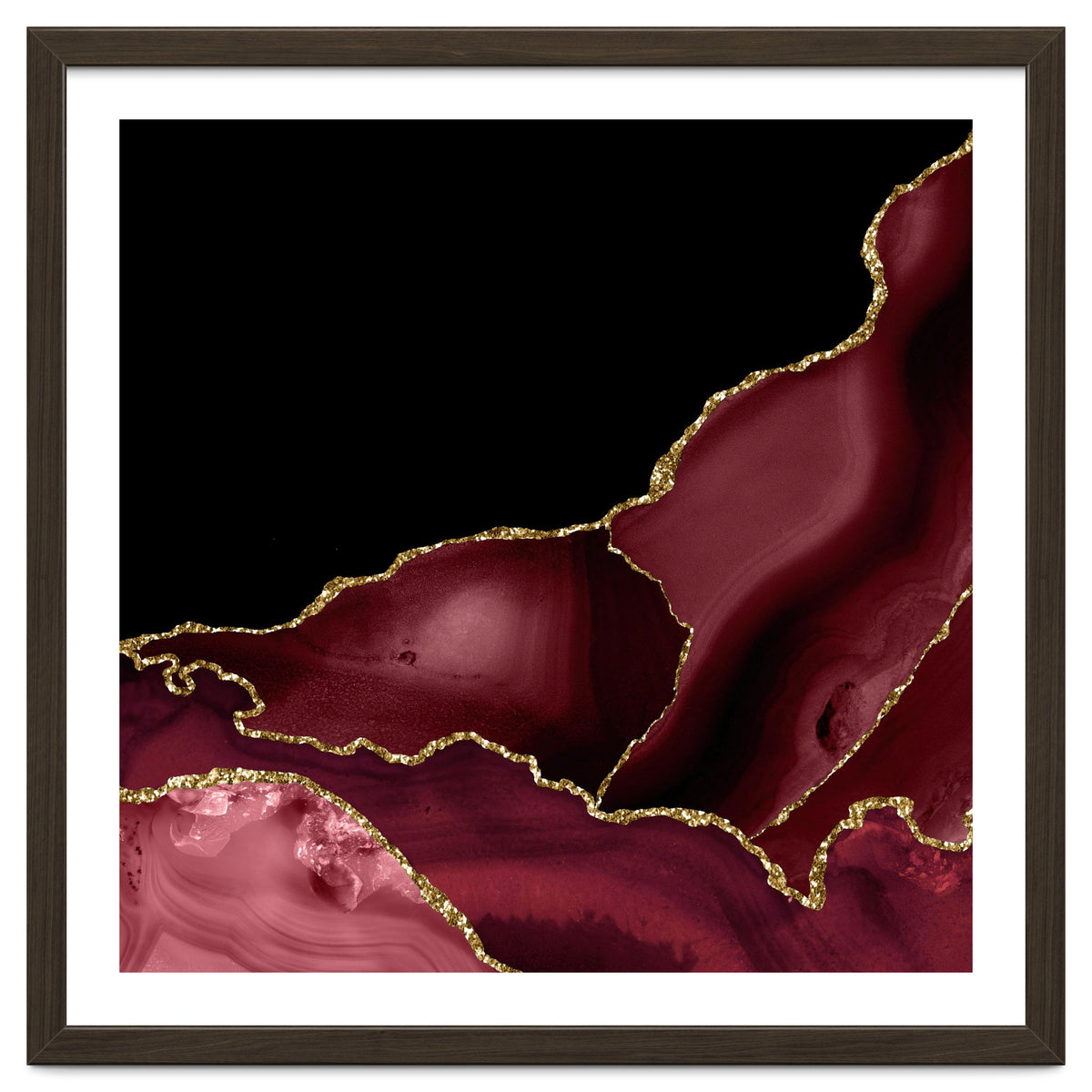 Burgundy & Gold Agate Texture 03