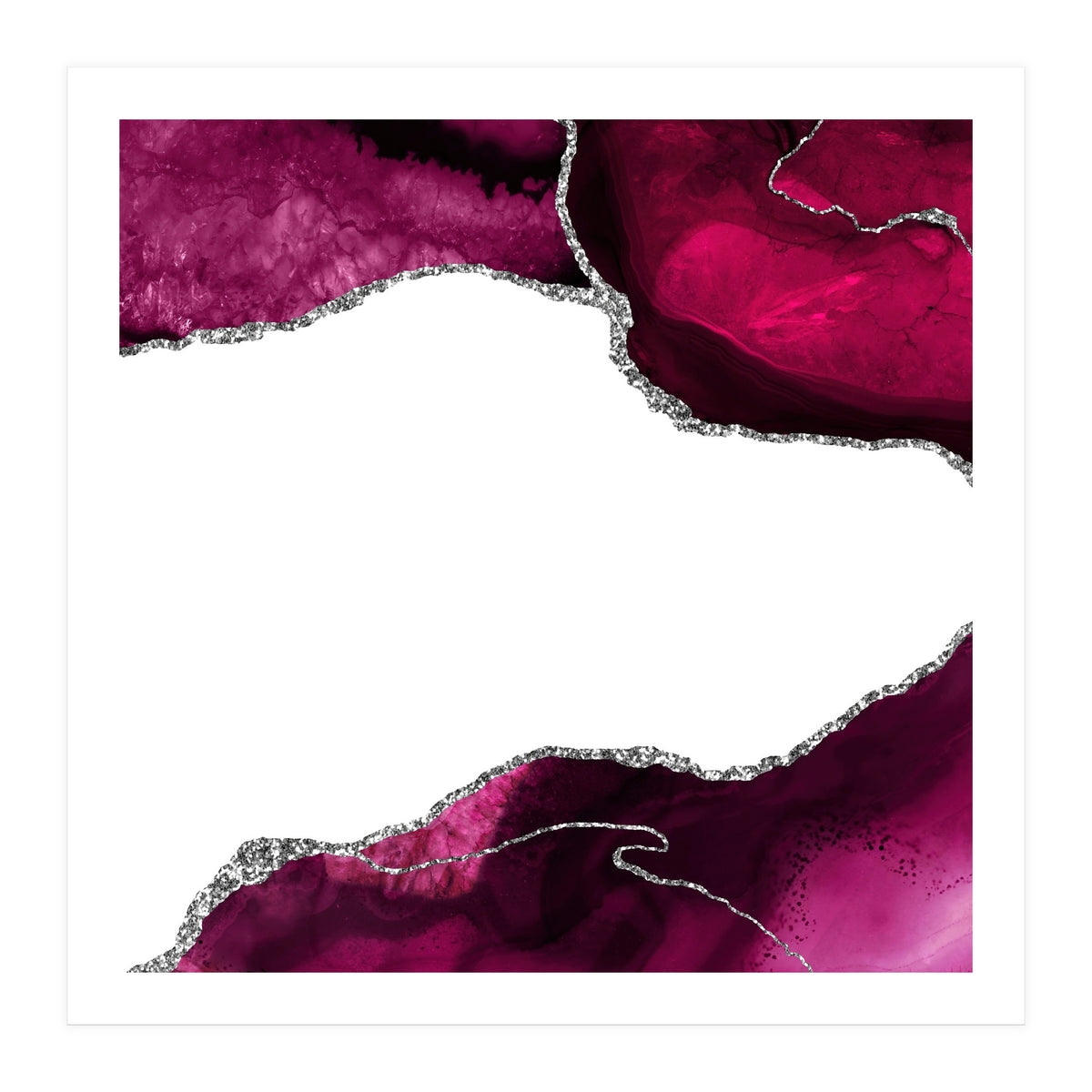 Burgundy & Silver Agate Texture 15 (Print Only)