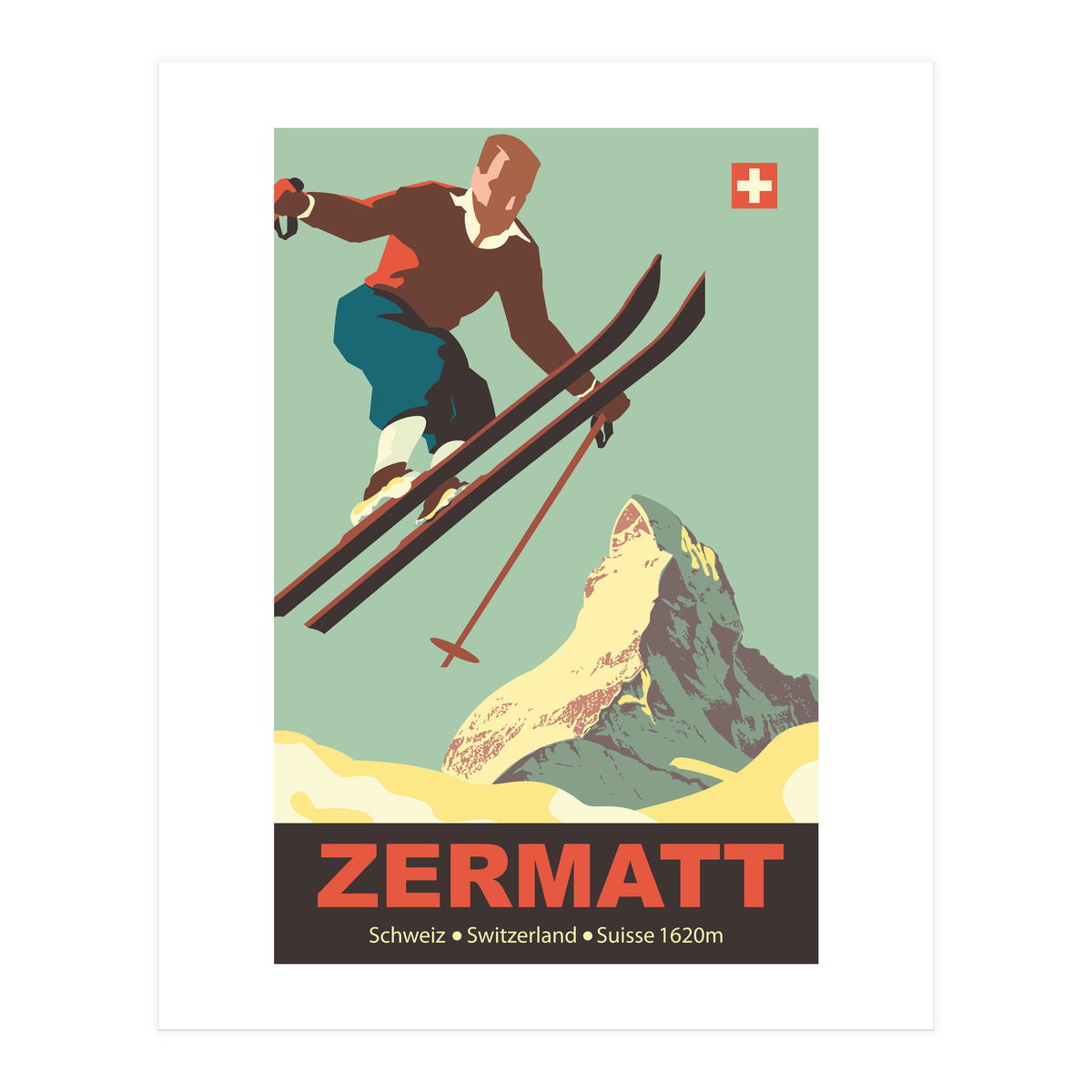 Ski Jump on Zermatt, Switzerland (Print Only)