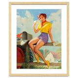 Pinup Girl On A Fence Showing A Love Letter thumbnail