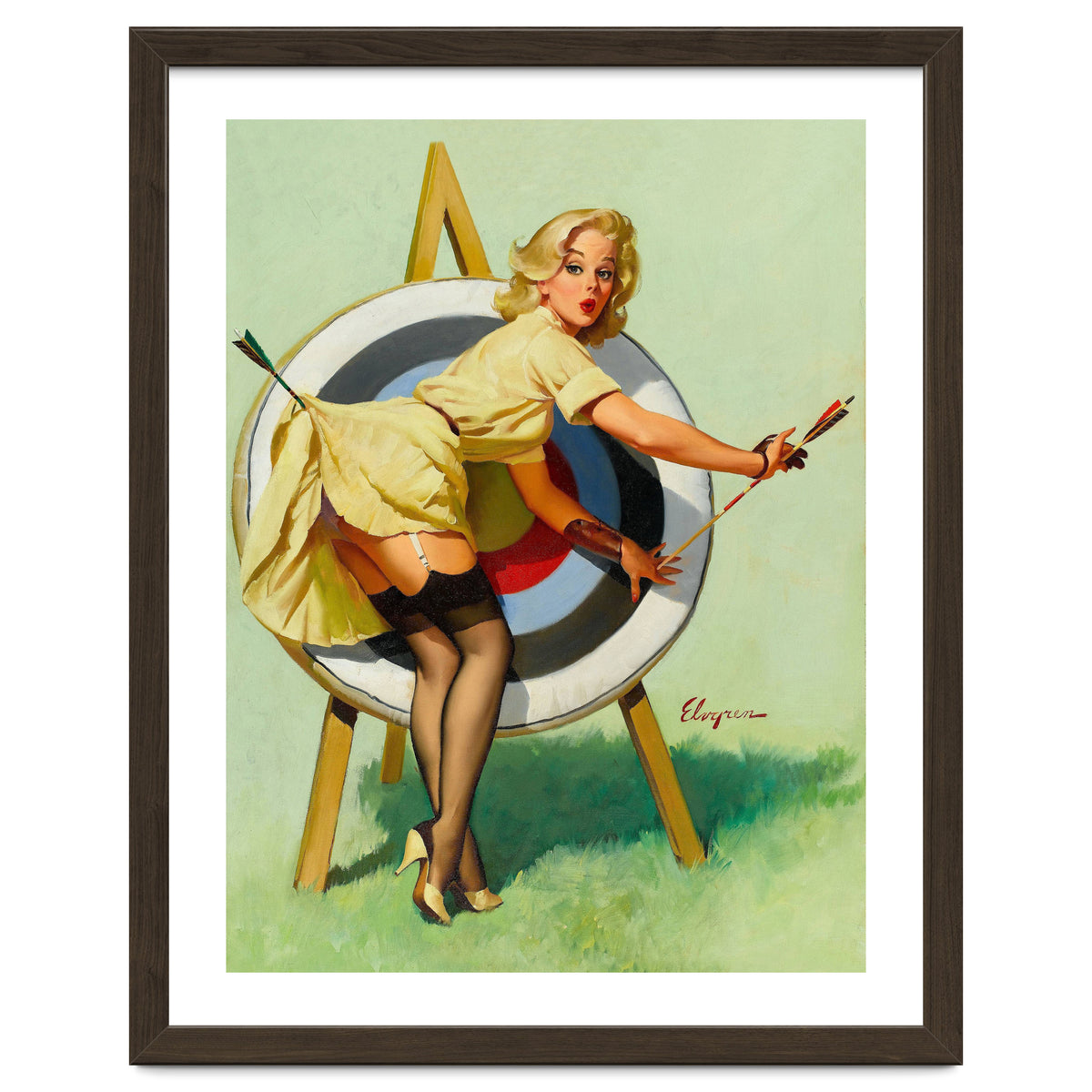 Pinup Sexy Girl On A Target